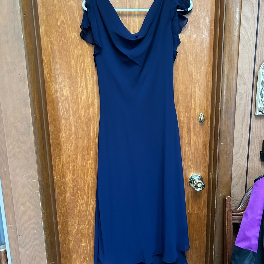 SL Fashions Midnight Blue Backless Dress with Sparkling Accents - Picture 4 of 5